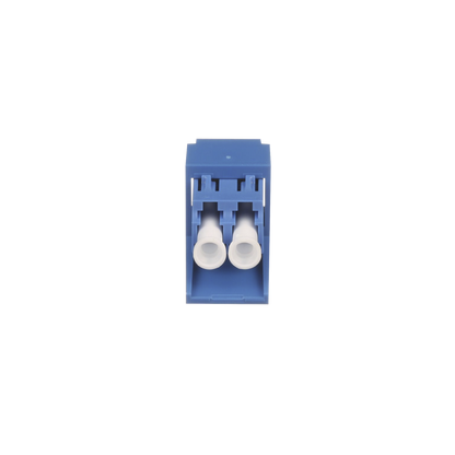 Módulo Acoplador LC Duplex, para Fibra Óptica Monomodo OS1/OS2, Tipo Mini-Com, Color Azul