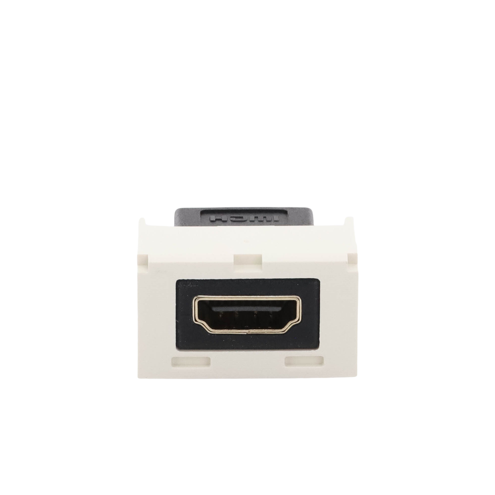 Módulo Acoplador HDMI 2.0, Hembra a Hembra Tipo-A, Categoría 2, Uso en 2 Puertos Mini-Com, Color Blanco Mate