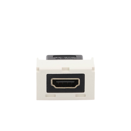 Módulo Acoplador HDMI 2.0, Hembra a Hembra Tipo-A, Categoría 2, Uso en 2 Puertos Mini-Com, Color Blanco Mate