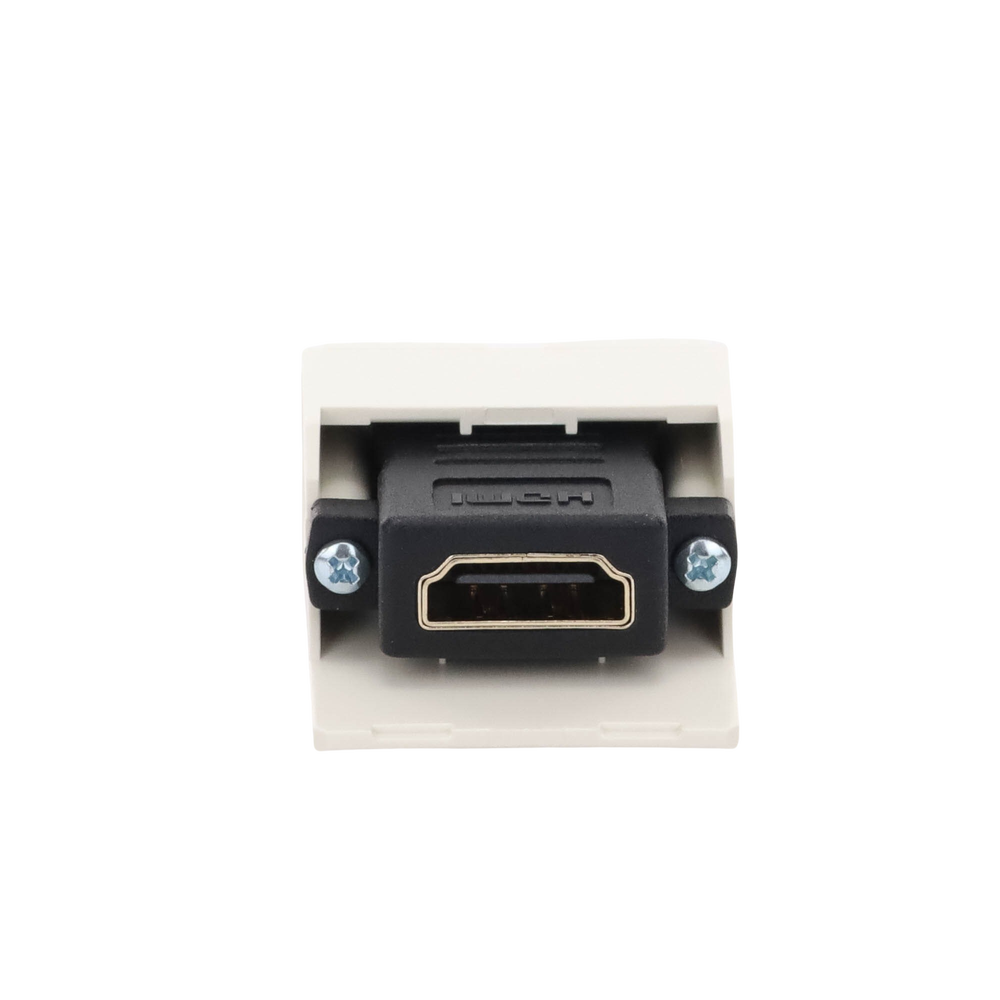 M�dulo Acoplador HDMI 2.0, Hembra a Hembra Tipo-A, Categor�a 2, Uso en 2 Puertos Mini-Com, Color Blanco Mate