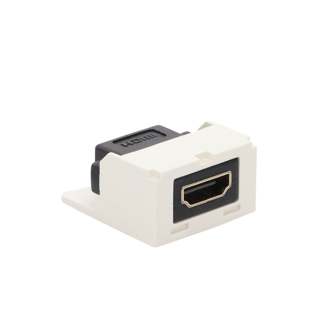 Módulo Acoplador HDMI 2.0, Hembra a Hembra Tipo-A, Categoría 2, Uso en 2 Puertos Mini-Com, Color Blanco Mate