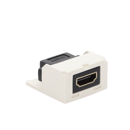 Módulo Acoplador HDMI 2.0, Hembra a Hembra Tipo-A, Categoría 2, Uso en 2 Puertos Mini-Com, Color Blanco Mate