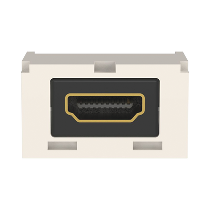 M�dulo Acoplador HDMI 2.0, Hembra a Hembra Tipo-A, Categor�a 2, Uso en 2 Puertos Mini-Com, Color Blanco Mate