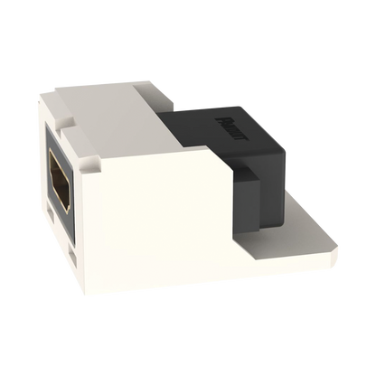 Módulo Acoplador HDMI 2.0, Hembra a Hembra Tipo-A, Categoría 2, Uso en 2 Puertos Mini-Com, Color Blanco Mate