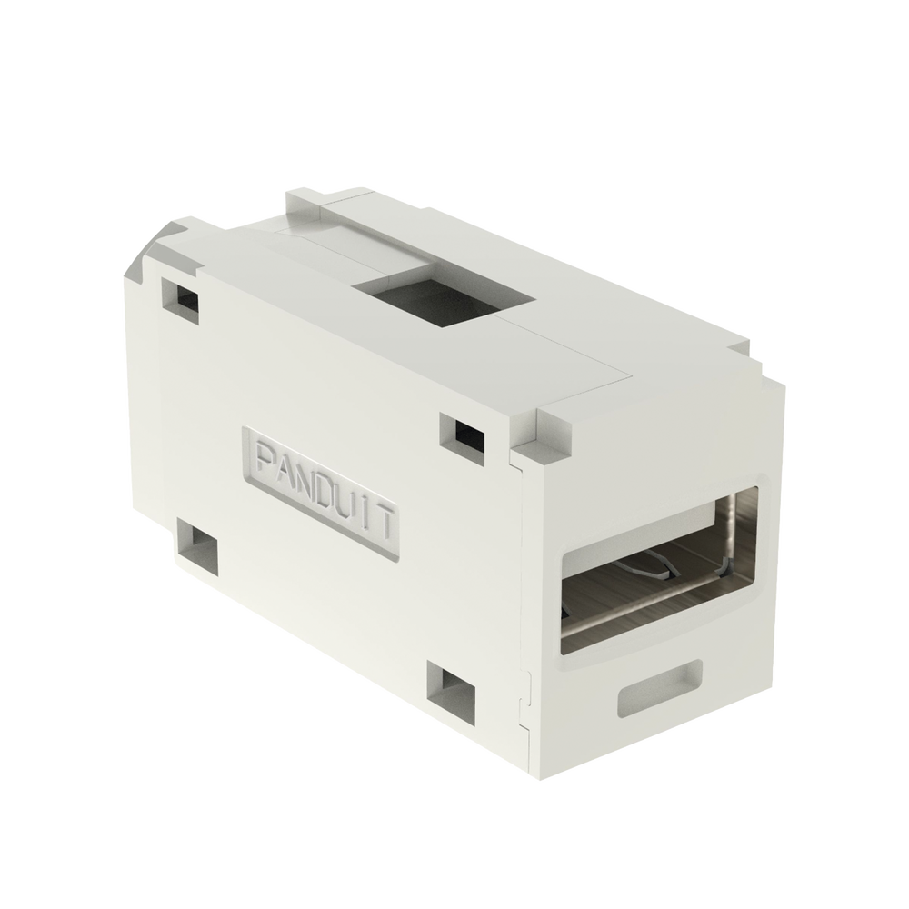 Módulo Acoplador USB 2.0, Hembra a Hembra, Tipo Mini-Com, Color Blanco Mate