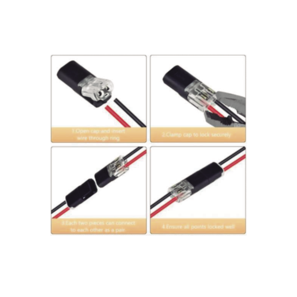 Bolsa con 25 conectores / Enchufables / Para 2 cables / compatibles en calibre 22 al 18 AWG