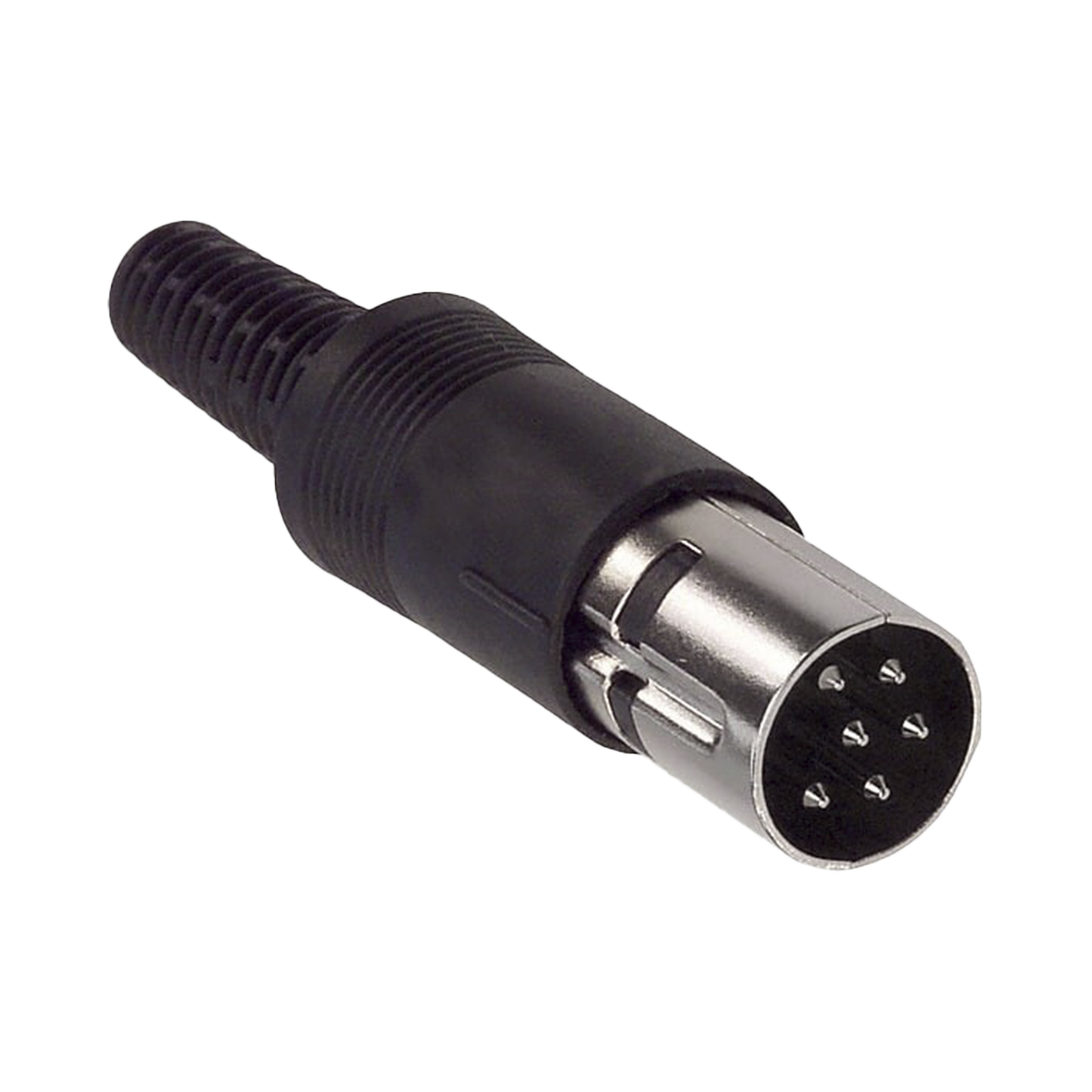 Conector Mini-DIN, Plug Circular de 6 Posiciones, Pin Machos, para Cable.