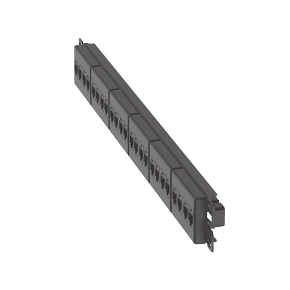 Panel de Parcheo con 24 Acopladores Mini-Com, Plano, Categor�a 5e, de 1 UR, Color Negro