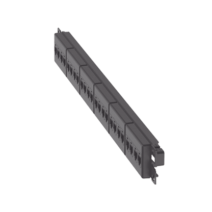 Panel de Parcheo con 24 Acopladores Mini-Com, Plano, Categor�a 5e, de 1 UR, Color Negro