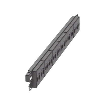 Panel de Parcheo con 24 Acopladores Mini-Com, Plano, Categor�a 5e, de 1 UR, Color Negro