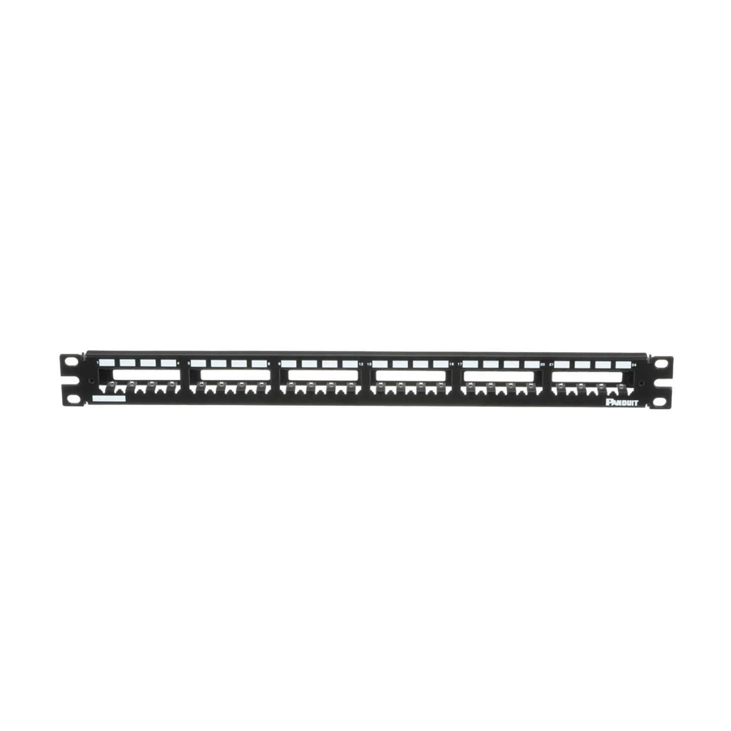 Panel de Parcheo Modular Mini-Com (Sin Conectores), Plano, Totalmente Blindado, de 24 Puertos, 1UR