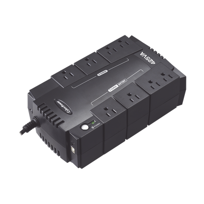 UPS de 425 VA/255 W, Topología Standby, Entrada 120 Vca NEMA 5-15P, Tipo Gabinete Compacto, Con 8 Tomas NEMA 5-15R