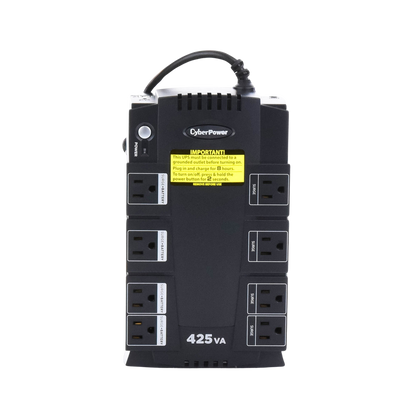 UPS de 425 VA/255 W, Topología Standby, Entrada 120 Vca NEMA 5-15P, Tipo Gabinete Compacto, Con 8 Tomas NEMA 5-15R