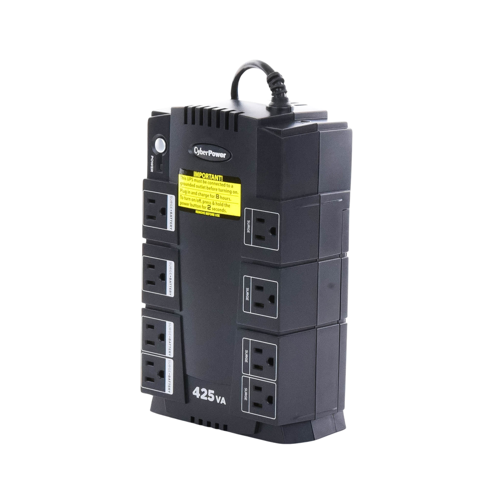 UPS de 425 VA/255 W, Topología Standby, Entrada 120 Vca NEMA 5-15P, Tipo Gabinete Compacto, Con 8 Tomas NEMA 5-15R