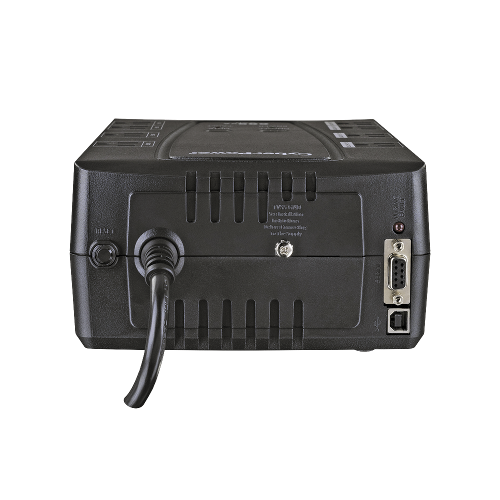 UPS de 825 VA/450 W, Topología Línea Interactiva, Entrada 120 Vca NEMA 5-15P, Tipo Gabinete Compacto, Con 8 Tomas NEMA 5-15R