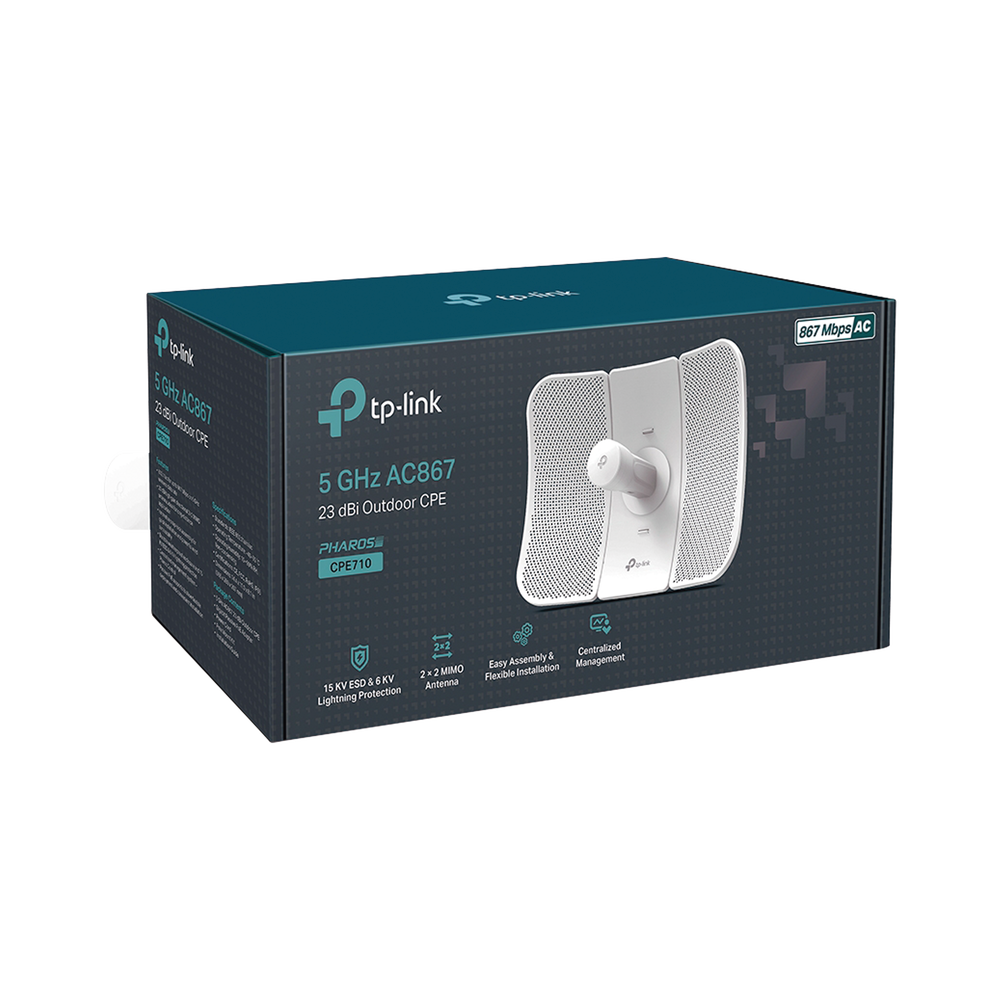 CPE de Exterior de 5 GHz AC 867 Mbps, Antena direccional de 23 dBi, potencia de 29 dBm, PoE pasivo