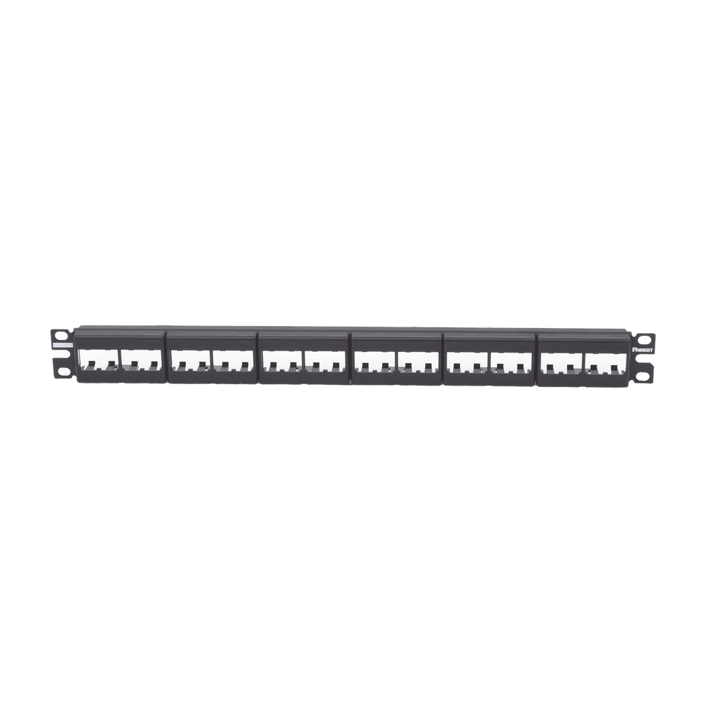 Panel de Parcheo Modular Mini-Com (Sin Conectores), Plano, Sin Blindaje, de 24 Puertos, 1UR