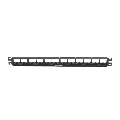 Panel de Parcheo Modular Mini-Com (Sin Conectores), Plano, Sin Blindaje, de 24 Puertos, 1UR