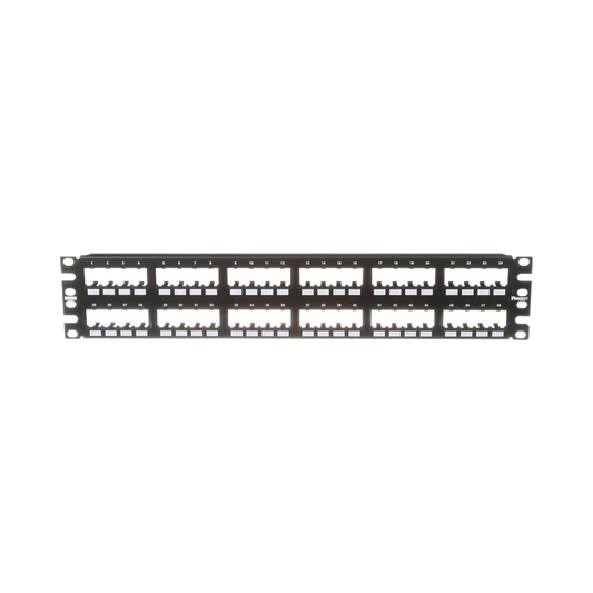 Panel de Parcheo Modular Mini-Com (Sin Conectores), Plano de Instalación al Ras, Sin Blindaje, de 48 Puertos, 2UR