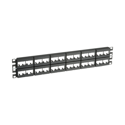 Panel de Parcheo Modular Mini-Com (Sin Conectores), Plano, Sin Blindaje, de 48 Puertos, 2 UR