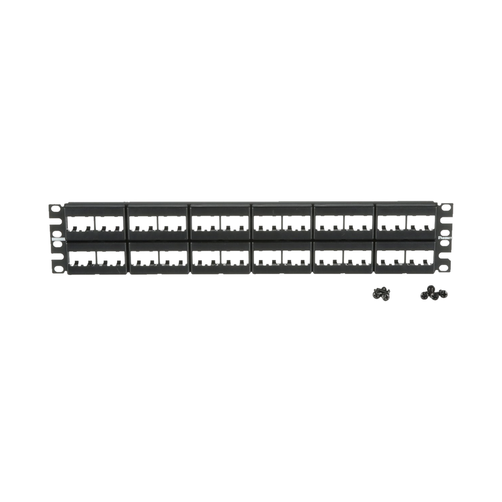 Panel de Parcheo Modular Mini-Com (Sin Conectores), Plano, Sin Blindaje, de 48 Puertos, 2 UR
