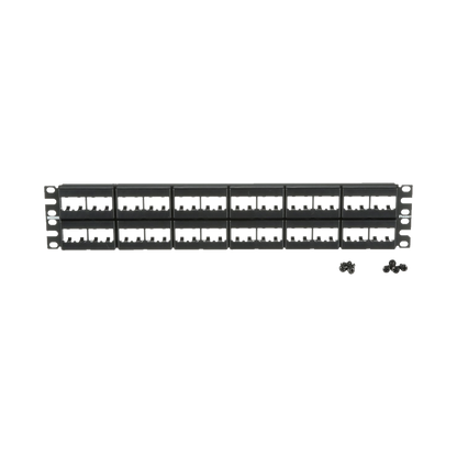 Panel de Parcheo Modular Mini-Com (Sin Conectores), Plano, Sin Blindaje, de 48 Puertos, 2 UR