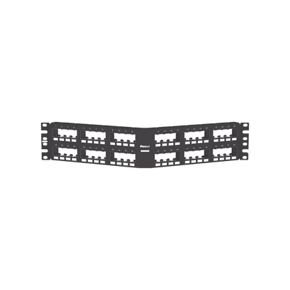 Panel de Parcheo Modular Mini-Com (Sin Conectores), Angulado Instalación la Ras, Sin Blindaje, de 48 Puertos, 2UR