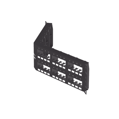 Panel de Parcheo Modular Mini-Com (Sin Conectores), Angulado Instalación la Ras, Sin Blindaje, de 48 Puertos, 2UR