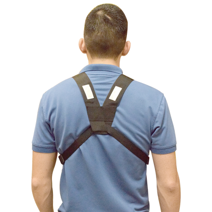 Pechera Universal con soporte para radio, sostén de bolígrafo y seguridad para la bolsa con cinta adherente. Logo TX-PRO.