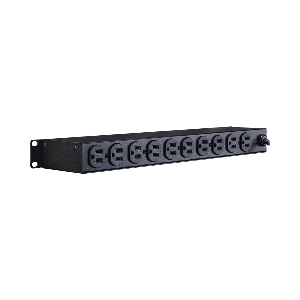 PDU Básico Para Distribución de Energía, Con 10 Tomas NEMA 5-15R Traseras, 1UR, 15 Amp, 120 Vca