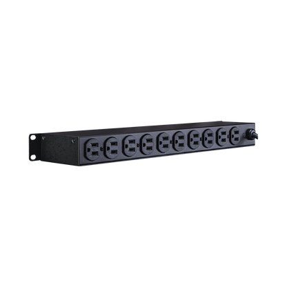 PDU Básico Para Distribución de Energía, Con 10 Tomas NEMA 5-15R Traseras, 1UR, 15 Amp, 120 Vca