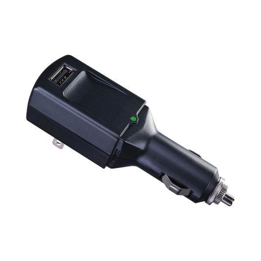 Cargador USB Portátil, Con Entrada 120 Vca o Toma Vehicular (encendedor de cigarrillos), Puerto USB de 5 Vcc 1 Amp