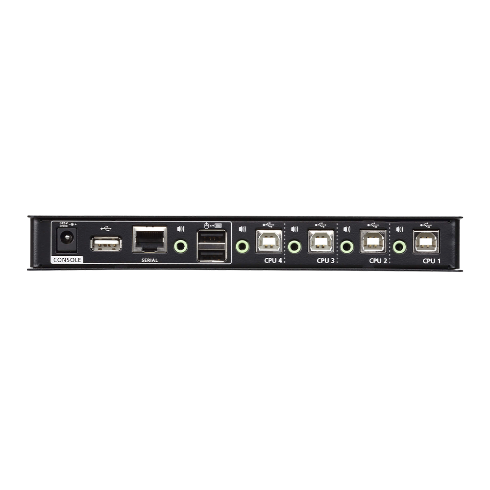 Switch KM USB| 4 Puertos | Boundless Switching | RS232 | Controla 4 Computadoras con 1 Teclado/Mouse