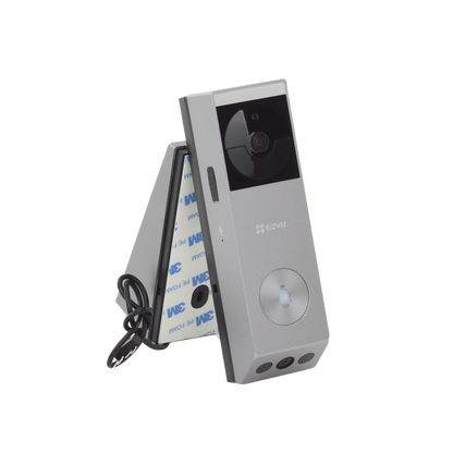 Doorbell de Batería Recargable con Transformador de 5Vcc o Panel Solar (Incluye Panel) / 3 megapíxel / Doble Lente / Protección IP65 / Audio de Dos Vías