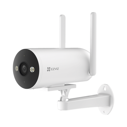 Cámara Bala / 4G / Resolución 3 Megapixel (2K) / Visión Nocturna en Color / AI Detección de Humanos y Vehículos / Defensa Activa con Sirena y Luz Estroboscópica / IP67