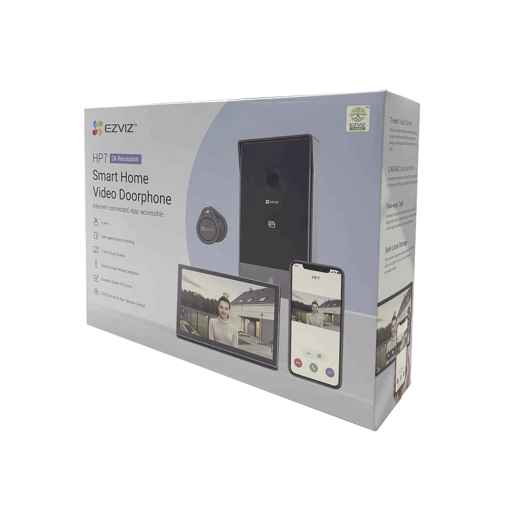 Videoportero IP Conexión a 2 Hilos / Con Monitor Wi-Fi para Interior / Frente de Calle  IP65 Uso En Exterior Debe Tener Protección / Cámara 3 Megapíxel / Llamada a la App / Apertura remota  / Apertura de 1 Puerta y un 1 Porton