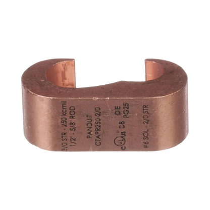 Conector de compresión a tierra de cobre Panduit CTAPR2/0-2-L, 1Pz