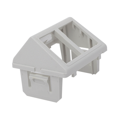 Adaptador para Placa de Pared CT, de Dos Salidas, Angulado, Color Blanco