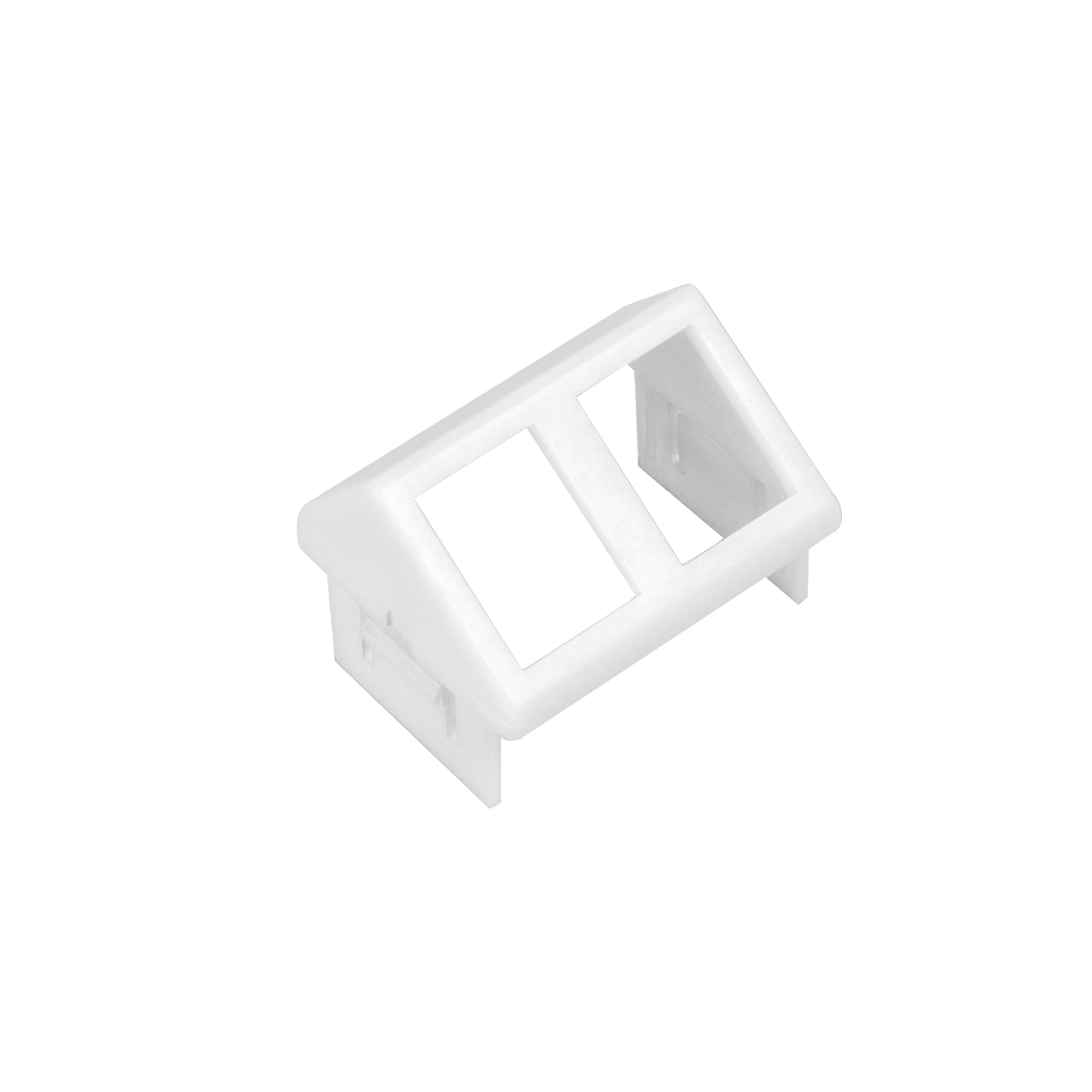 Adaptador para Placa de Pared CT, de Dos Salidas, Angulado, Color Blanco