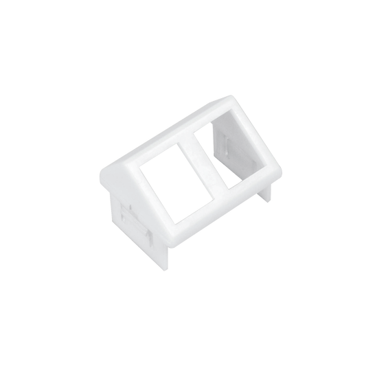 Adaptador para Placa de Pared CT, de Dos Salidas, Angulado, Color Blanco