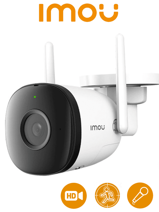 Cámara IP Bullet Wifi de 2 Megapíxeles/ Micrófono Integrado/ 102 Grados de Apertura/ H.265/ Lente de 2.8mm/Detección de Humanos (Evita Falsas Alarmas)/ IR de 30 Metros/ IP67/ Ranura para MicroSD/
