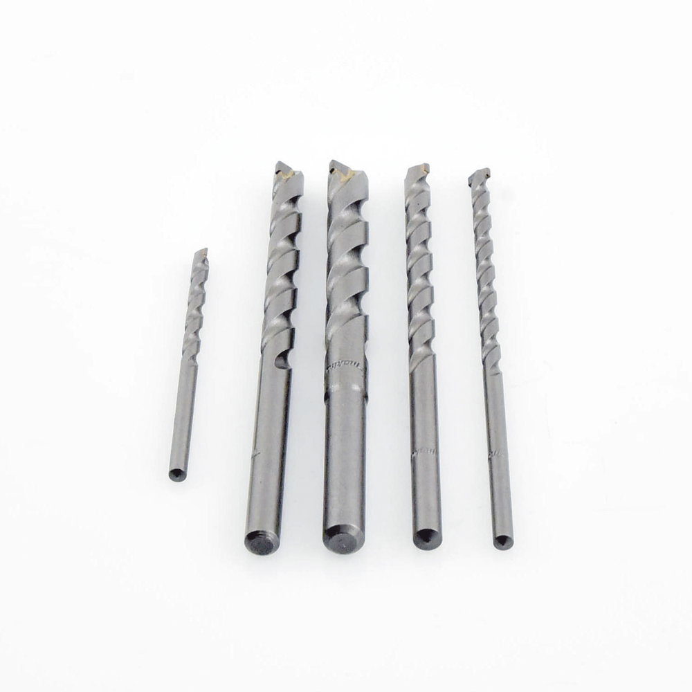 Juego de 5 Pzas. de Broca para Concreto, Zanco Recto (3/16", 1/4", 5/16", 3/8" y 1/2").