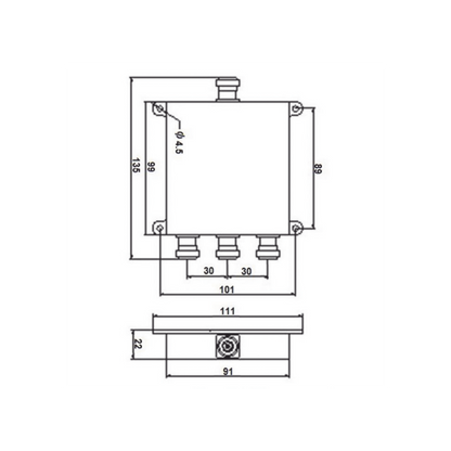 DIVISOR WILKINSON DE 3 VIAS 694-2700MHz 50W -154dBc 4.3-10