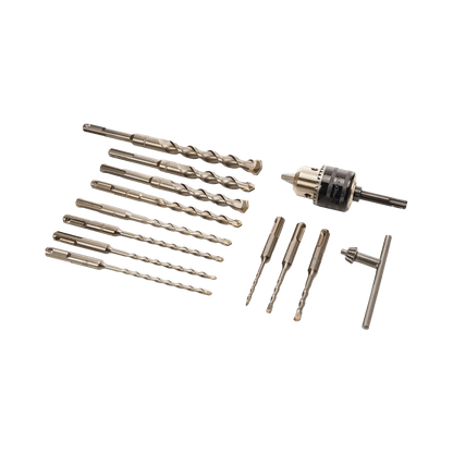 Juego de 14 piezas de Brocas, Cinceles y Broquero SDS Plus Makita