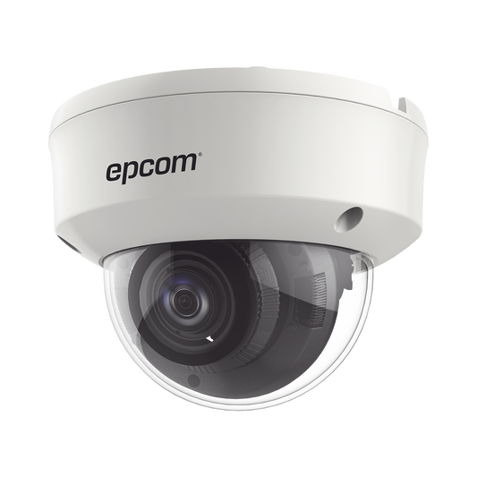 Domo TURBOHD 1080p / Lente Mot. 2.7 mm a 13.5 mm / 70 mts IR EXIR / Ultra Baja Iluminación / METAL / WDR 120 dB / 4 Tecnologías / Exterior IP66 / IK10