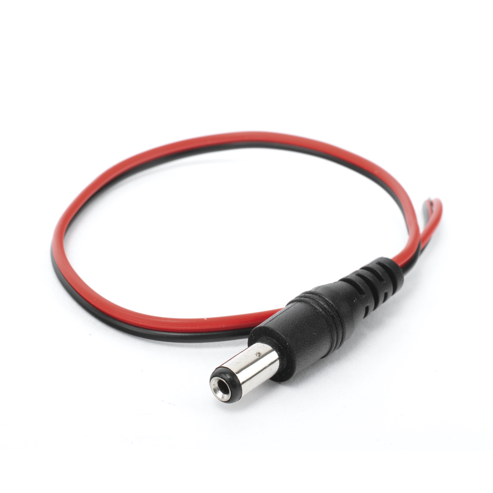 Cable con Conector Macho (Pigtail) / Alimentación para Vcc con Puntas Libres / Polarizado / Largo 22 cm (8.66 Pulgadas) / Calibre 22AWG.
