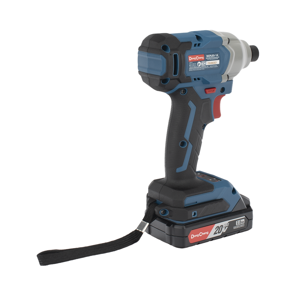 Atornillador de Impacto Inalámbrico 20V / Motor Brushless / Portabrocas Hexagonal 1/4 in / 90-180 Nm Torque / Batería 2.0Ah con Maletín