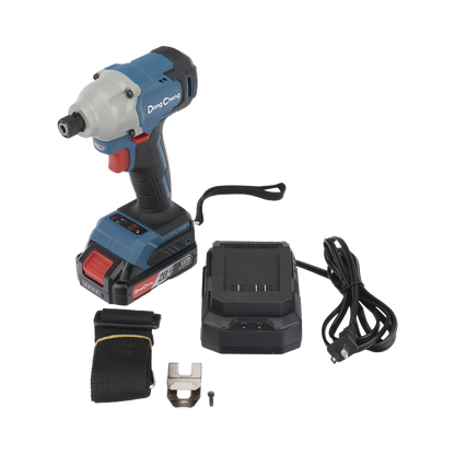 Atornillador de Impacto Inalámbrico 20V / Motor Brushless / Portabrocas Hexagonal 1/4 in / 90-180 Nm Torque / Batería 2.0Ah con Maletín