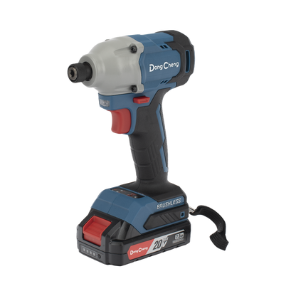 Atornillador de Impacto Inalámbrico 20V / Motor Brushless / Portabrocas Hexagonal 1/4 in / 90-180 Nm Torque / Batería 2.0Ah con Maletín