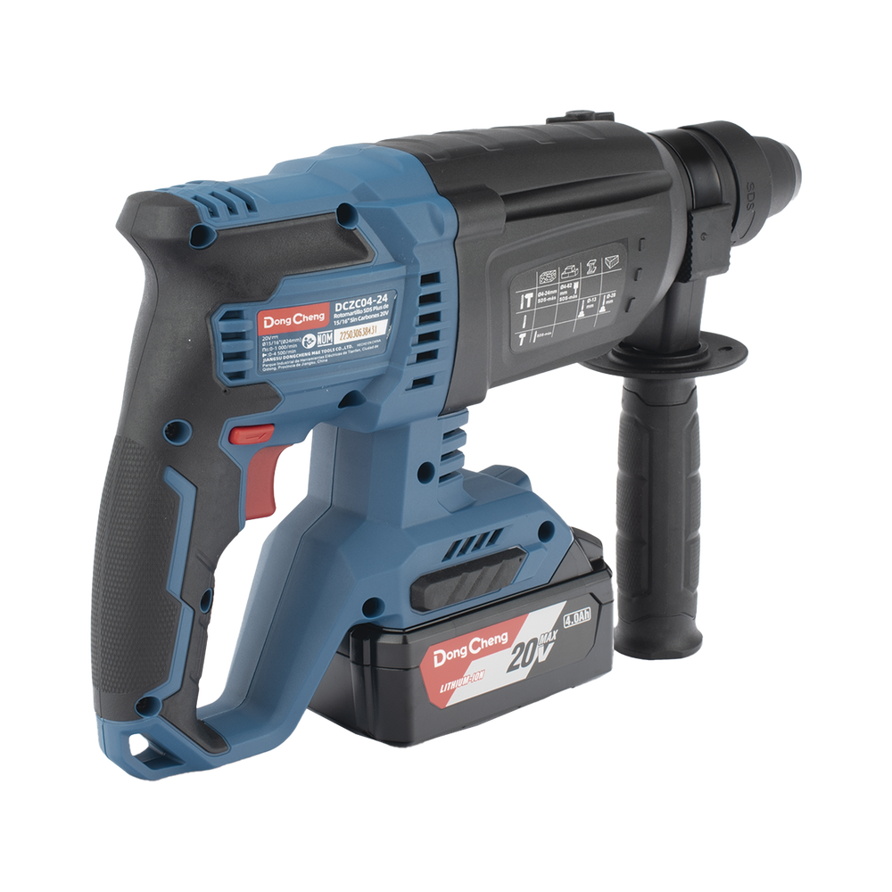 Martillo Perforador Inalámbrico SDS-PLUS 20V / Motor Brushless / 3 Modos Taladro Percusión Demolición / 2.7 J Energía de Impacto / 2 Baterías 4.0Ah con Cargador y Estuche